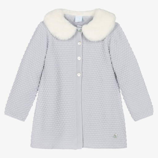 Artesanía Granlei-Manteau gris col en fausse fourrure | Childrensalon Outlet