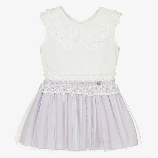 Artesanía Granlei-Girls Ivory & Lilac Tulle Skirt Set | Childrensalon Outlet