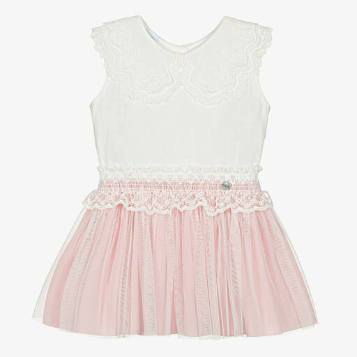 Artesanía Granlei-Girls Ivory & Pink Tulle Skirt Set | Childrensalon Outlet