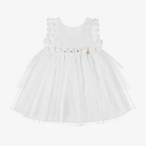 Artesanía Granlei-Girls Ivory Ruffle Tulle Dress | Childrensalon Outlet