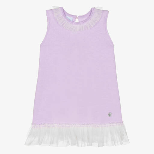 Artesanía Granlei-Girls Lilac Purple Knitted Dress  | Childrensalon Outlet