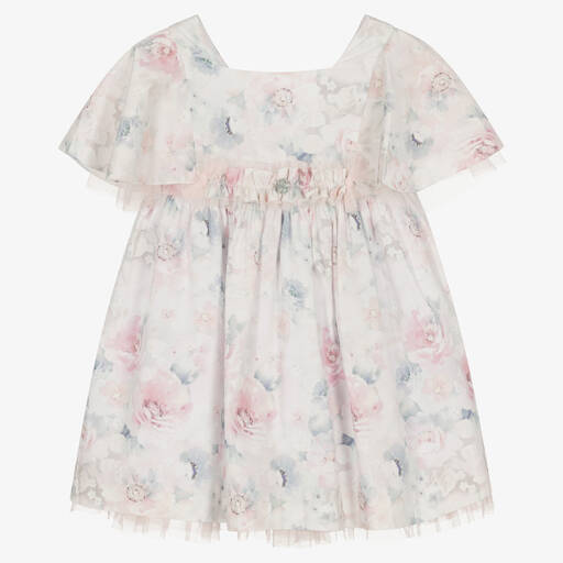 Artesanía Granlei-Розово-голубое хлопковое платье | Childrensalon Outlet