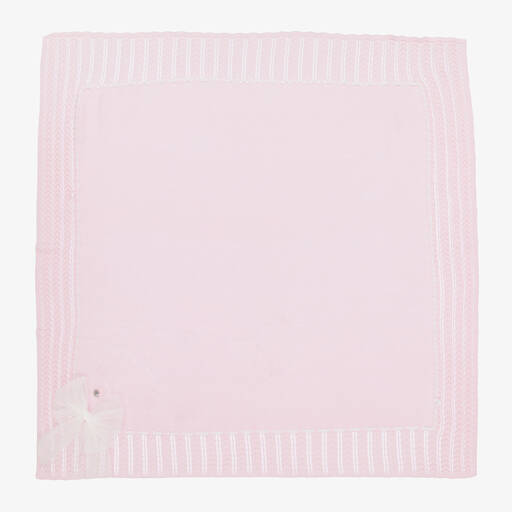 Artesanía Granlei-Розовое трикотажное одеяло с бантиком (106см) | Childrensalon Outlet