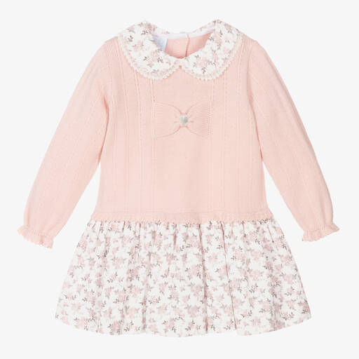 Artesanía Granlei-Girls Pink Floral Cotton Dress | Childrensalon Outlet