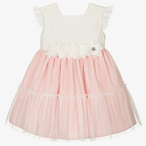 Artesanía Granlei-Girls Pink & Ivory Tulle Dress | Childrensalon Outlet