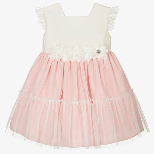 Artesanía Granlei-Tüllkleid in Rosa und Elfenbein (M) | Childrensalon Outlet