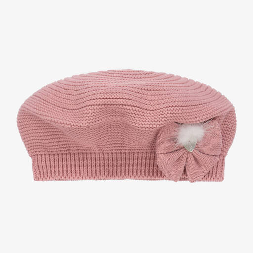 Artesanía Granlei-Girls Pink Knitted Beret | Childrensalon Outlet