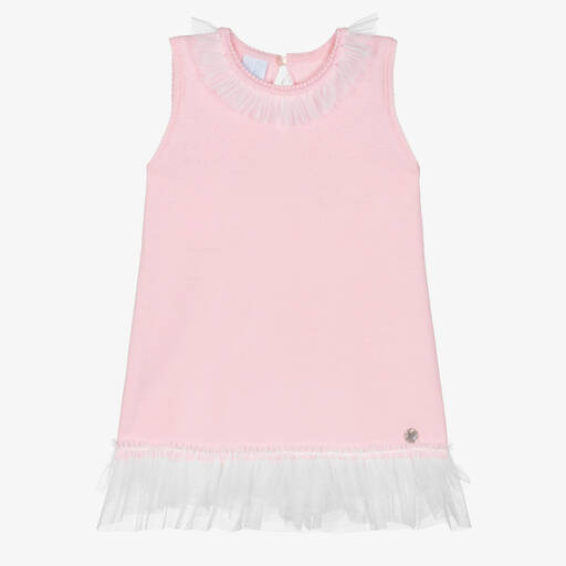 Artesanía Granlei-Girls Pink Knitted Dress  | Childrensalon Outlet
