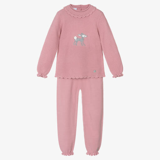 Artesanía Granlei-Rosa Strickhosen-Set für Mädchen | Childrensalon Outlet