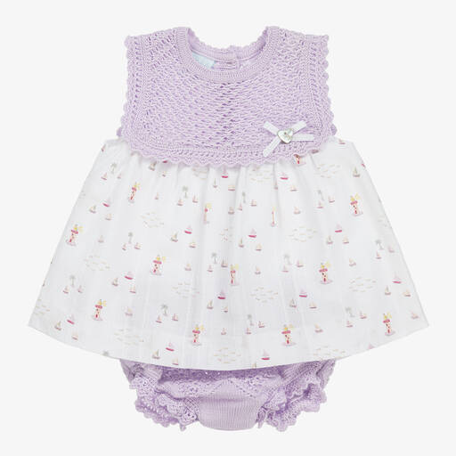 Artesanía Granlei-Фиолетовое трикотажное платье для девочек | Childrensalon Outlet