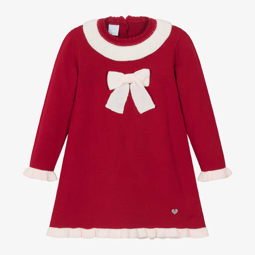 Artesanía Granlei-فستان بفيونكة محبوك لون أحمر | Childrensalon Outlet