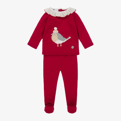 Artesanía Granlei-أفرول بيبي غرو بقطعتين محبوك لون أحمر | Childrensalon Outlet