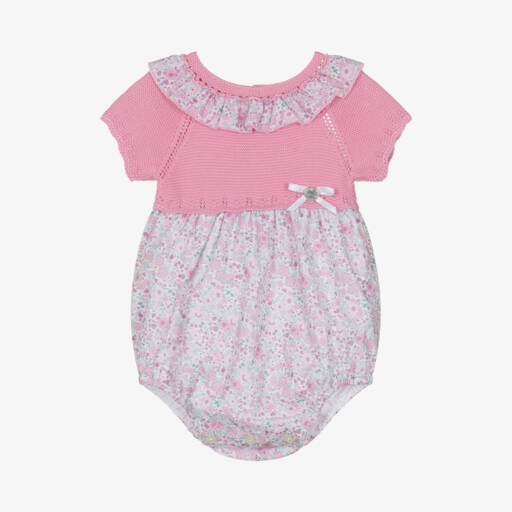 Artesanía Granlei-Мягкий розовый цветочный комбинезон для девочек | Childrensalon Outlet