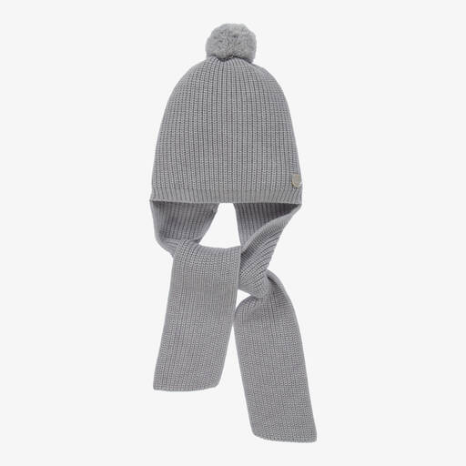 Artesanía Granlei- Grey Hat & Attached Scarf | Childrensalon Outlet