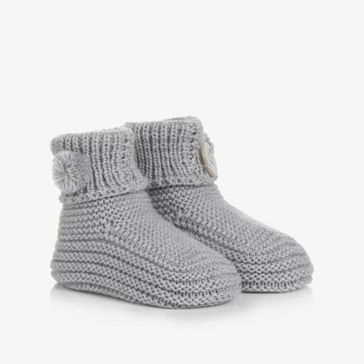 Artesanía Granlei-Chaussons gris en maille bébé | Childrensalon Outlet