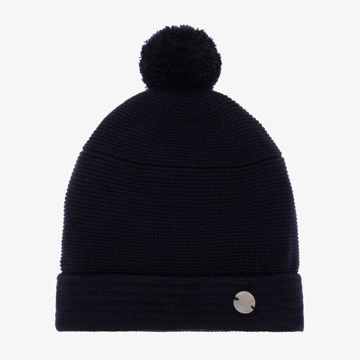 Artesanía Granlei-Navy Blue Knitted Pom-Pom Hat | Childrensalon Outlet