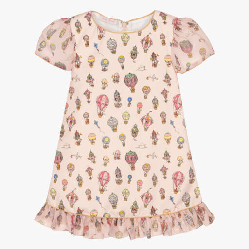 Atelier Choux Paris-Платье из бархата с принтом воздушных шаров для девочек | Childrensalon Outlet