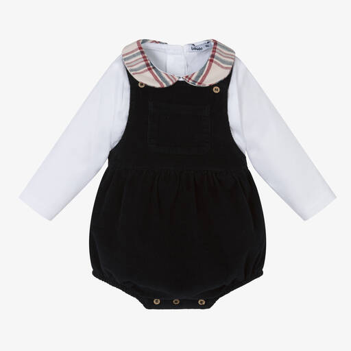 Babidu-Ensemble barboteuse bleue en coton | Childrensalon Outlet