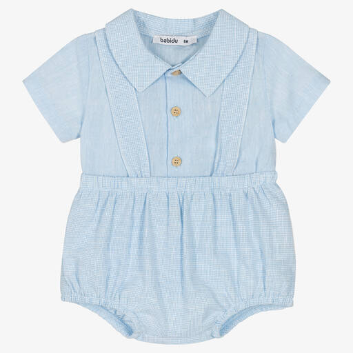 Babidu-Голубая рубашка и шорты из хлопка | Childrensalon Outlet