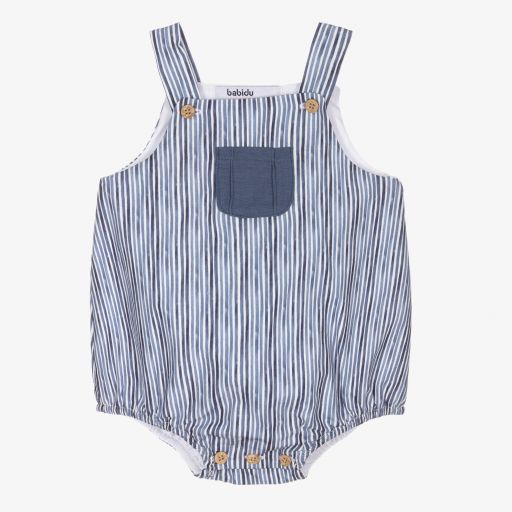 Babidu-Baby Boys Blue Stripe Shortie | Childrensalon Outlet