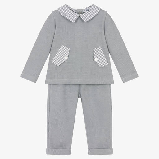 Babidu-Baby Boys Grey Trouser Set | Childrensalon Outlet