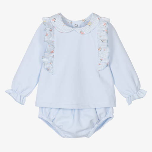 Babidu-Ensemble short bleu en coton bébé | Childrensalon Outlet