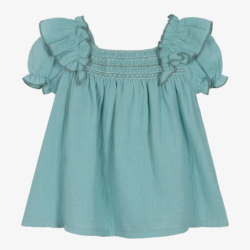 Babidu-Grünes Baumwollkleid für Babys | Childrensalon Outlet