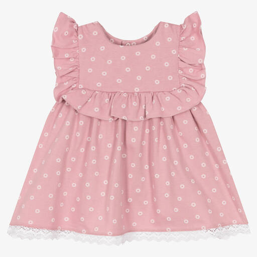 Babidu-Baby Girls Pink Cotton Dress | Childrensalon Outlet