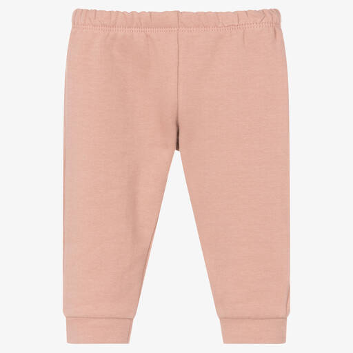 Babidu-Baby Girls Pink Cotton Joggers | Childrensalon Outlet