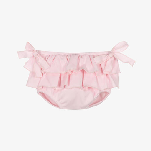 Babidu-Baby Girls Pink Cotton Knit Bloomer Shorts | Childrensalon Outlet