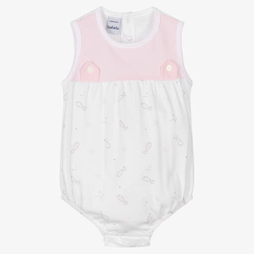 Babidu-Baby Girls Pink Cotton Shortie | Childrensalon Outlet