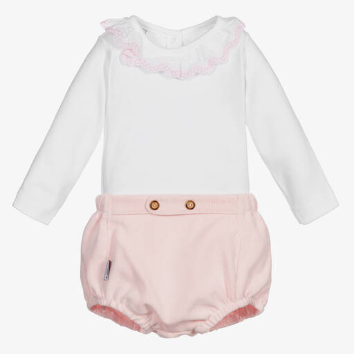 Babidu-Baby Girls Pink Shorts Set | Childrensalon Outlet