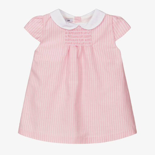 Babidu-Baby Girls Pink Smocked Dress | Childrensalon Outlet