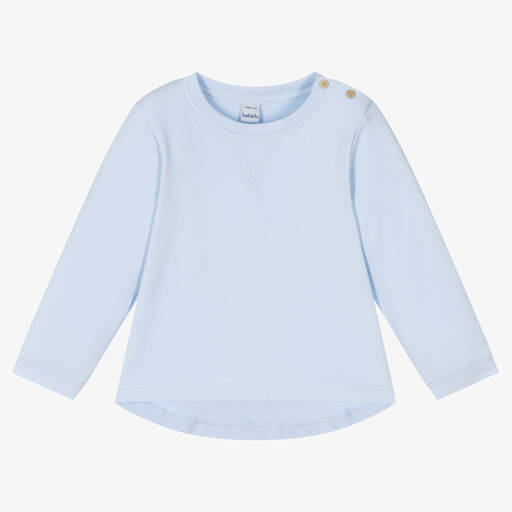 Babidu-Blue Cotton Jersey Sweatshirt | Childrensalon Outlet