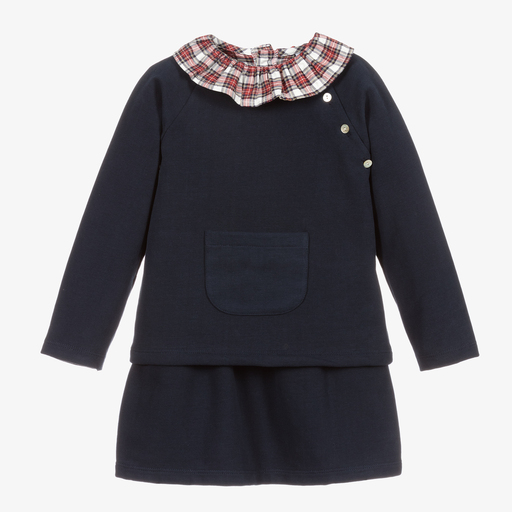 Babidu-Blue & Red Tartan Skirt Set | Childrensalon Outlet
