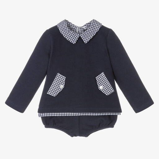 Babidu-Ensemble short bleu coton Garçon | Childrensalon Outlet