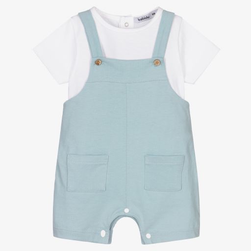 Babidu-Boys Blue Dungarees Set | Childrensalon Outlet