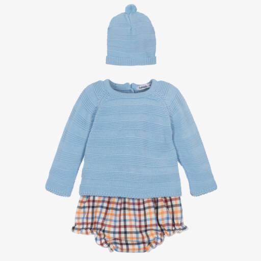 Babidu-Boys Blue Knit Sweater Set | Childrensalon Outlet