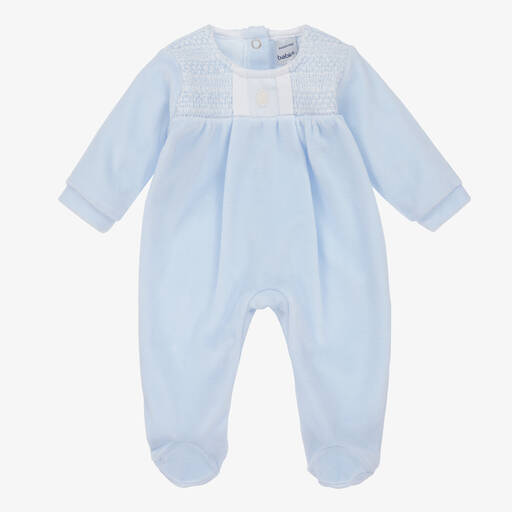 Babidu-Blauer, gesmokter Strampler (J) | Childrensalon Outlet