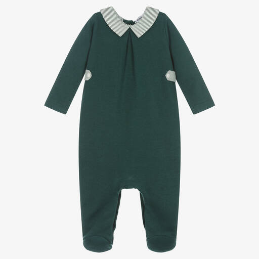 Babidu-أفرول بيبي غرو قطن محبوك بياقة لون أخضر للمواليد | Childrensalon Outlet