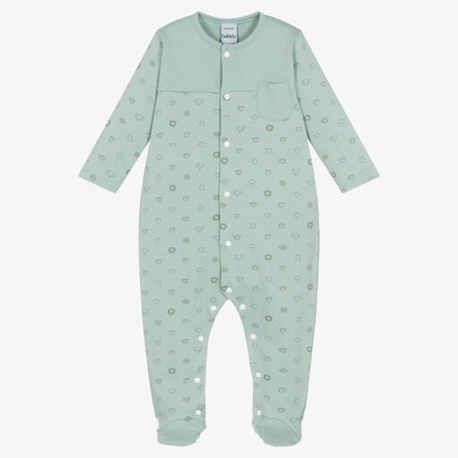 Babidu-Boys Green Cotton Noah's Arc Babygrow | Childrensalon Outlet