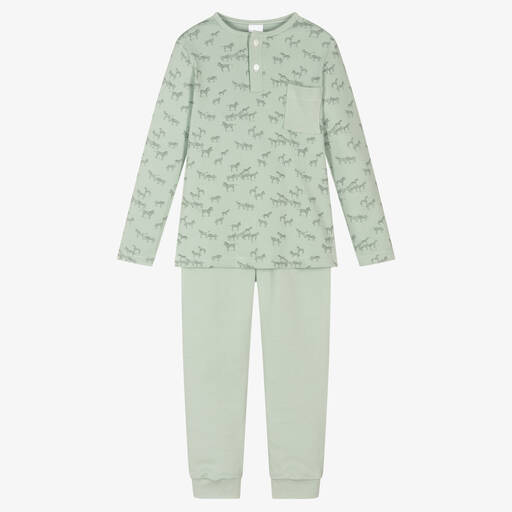 Babidu-Boys Green Zebra Pyjamas | Childrensalon Outlet