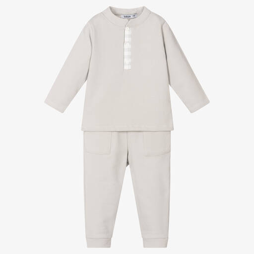 Babidu-Boys Grey Cotton Trouser Set | Childrensalon Outlet