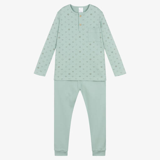 Babidu-Boys Sage Green Cotton Pyjamas | Childrensalon Outlet
