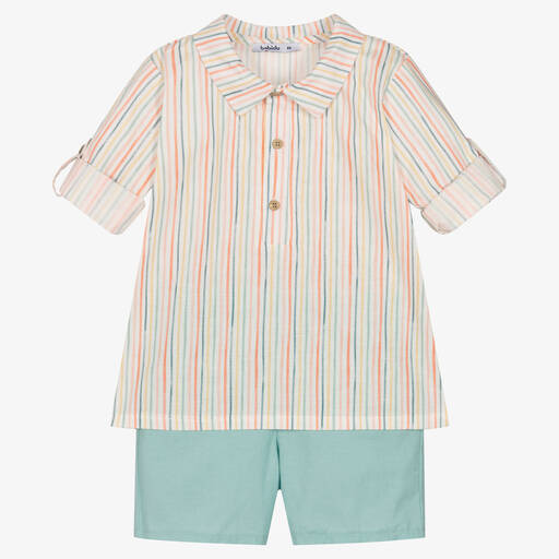 Babidu-Рубашка в полоску и шорты из хлопка | Childrensalon Outlet