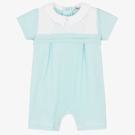 Babidu-Boys Turquoise Blue Cotton Piqué Shortie | Childrensalon Outlet