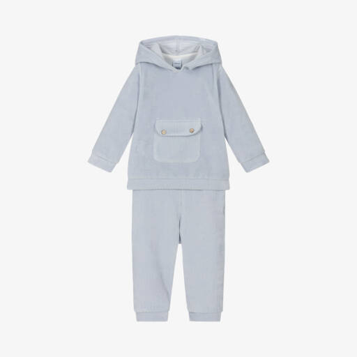 Babidu-Голубой велюровый спортивный костюм для мальчиков | Childrensalon Outlet