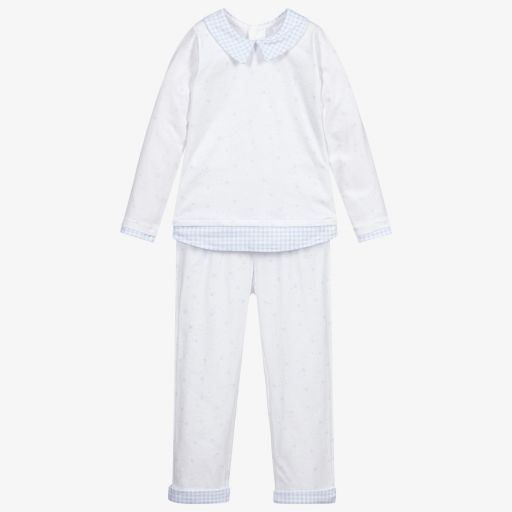 Babidu-Boys White Cotton Trouser Set | Childrensalon Outlet