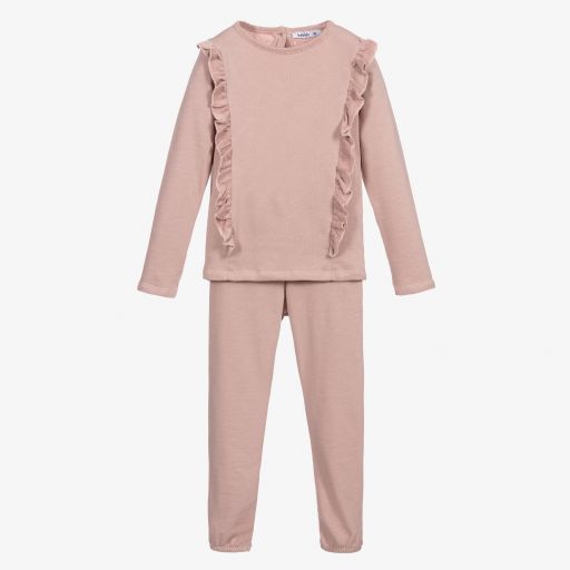 Babidu-Dusty Pink Organic Tracksuit  | Childrensalon Outlet