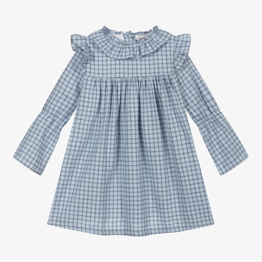 Babidu-Girls Blue Check Dress | Childrensalon Outlet